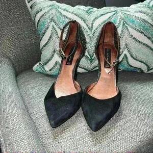 STEVEN black and gunmetal gray closed toe studded heel Size 7.5